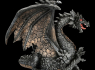 Soška drak Black dragon with copper scales  