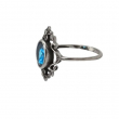 Prsten chirurgická ocel Blue Topaz Flowers  