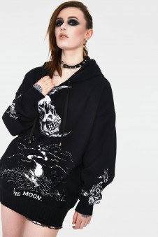 DÁMSKÁ MIKINA Skull Moon Oversized HLA4282