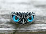 OCELOVÝ PRSTEN SOVA Blue eyes  