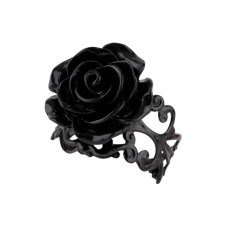 Prsten s růží Black Rose