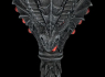 Kalich pohár Drak Dragon glass, black with red stones  