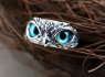 OCELOVÝ PRSTEN SOVA Blue eyes  