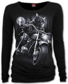 Dámské motorkářské tričko Spiral kočka NINE LIVES TR498372
