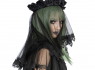 Gothic černý závoj Velvet crown  