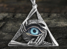 Přívěsek chirurgická ocel OKO Triangular Evil Eye BLUE  
