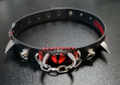 Obojek/choker s hroty RED EVIL EYE  