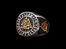 OCELOVÝ PRSTEN VIKING Runes Valknut Triangle Bronze  