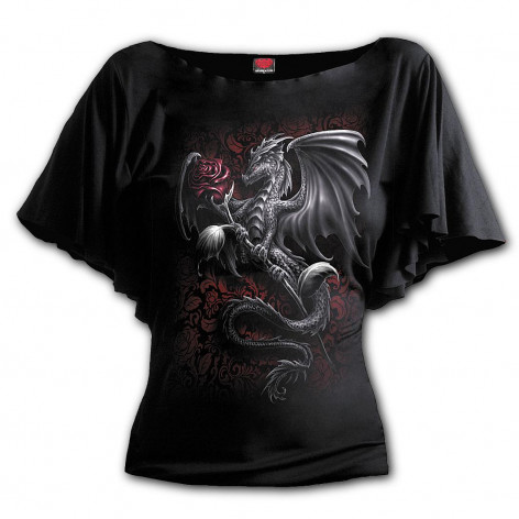 Dámské Tričko s drakem Spiral DRAGON ROSE TR326237