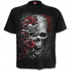 Tričko Spiral Lebka a růže SKULLS N ROSES