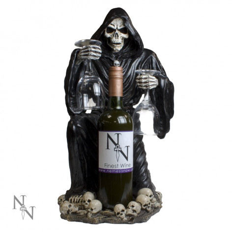 Stojan na láhev a skleničky Kostlivec Grim Reaper  