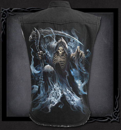 Košile bez rukávů Spiral Mrtvý čaroděj GHOST REAPER DW218880  