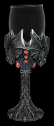 Kalich pohár Drak Dragon glass, black with red stones  