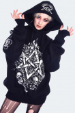 DÁMSKÁ MIKINA Floral Pentagram Printed Oversized Hoodie HLA4305  