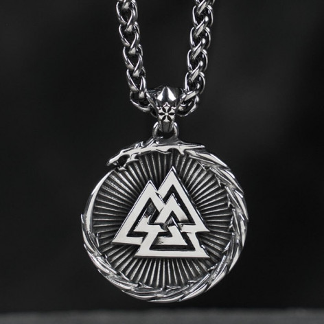 Přívěsek chirurgická ocel VIKING Valknut Dragon  