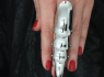 Ocelový prsten kloubák Long Finger Claw ECHT-SRR12  
