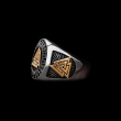OCELOVÝ PRSTEN VIKING Runes Valknut Triangle Bronze  