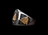 OCELOVÝ PRSTEN VIKING Runes Valknut Triangle Bronze  