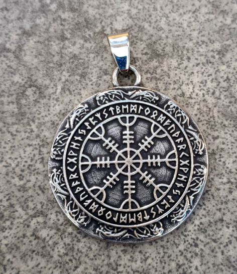 Přívěsek chirurgická ocel VIKING Helm Of Awe Vegvisir aegishjalmur 2  