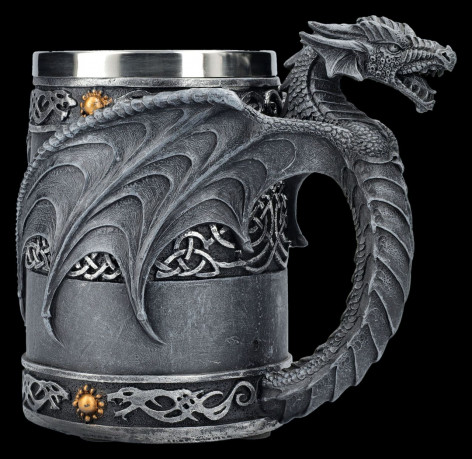 Půllitr korbel (400 ml) Celtic Large black dragon  