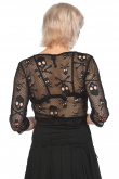 Dámský gothic CROP TOP Black SKULL   