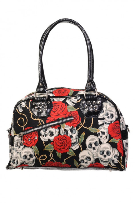 TAŠKA LEBKA A RŮŽE Skull Roses  