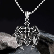 Přívěsek chirurgická ocel Fallen Angel Wings BLACK