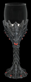 Kalich pohár Drak Dragon glass, black with red stones  