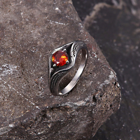 OCELOVÝ PRSTEN GEMSTONE RED EYE  