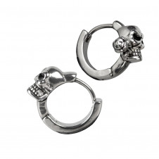 Náušnice chirurgická ocel Lebky - Skull with rose