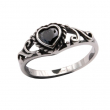 Prsten chirurgická ocel Black Heart  