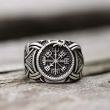 OCELOVÝ PRSTEN VIKING AMULET - VEGVISIR JÖRMUNGANDR  