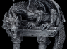 Svícen s drakem Black dragon  