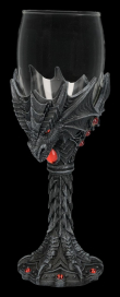 Kalich pohár Drak Dragon glass, black with red stones  