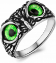 OCELOVÝ PRSTEN SOVA Green eyes  