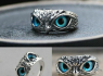OCELOVÝ PRSTEN SOVA Blue eyes  