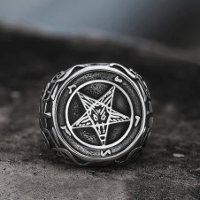 OCELOVÝ PRSTEN BAPHOMET Satan Ring