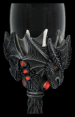Kalich pohár Drak Dragon glass, black with red stones  