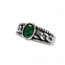 Prsten chirurgická ocel Green Chain