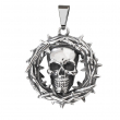 Přívěsek s lebkou chirurgická ocel Skull with thornes  