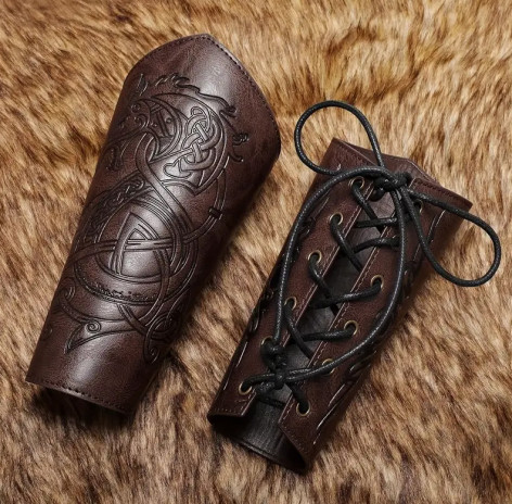 Náramek Nátepník Medieval Knight Brown Dragon  