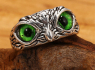 OCELOVÝ PRSTEN SOVA Green eyes  