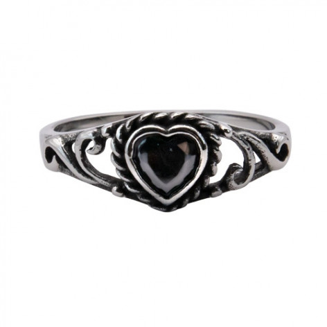 Prsten chirurgická ocel Black Heart  