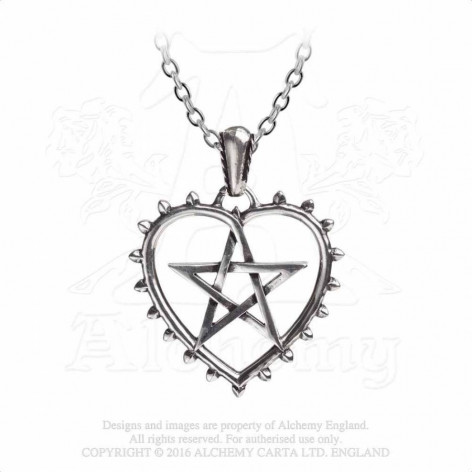 Přívěsek pentagram Alchemy Gothic - Cunning Heart  