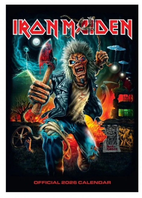  Nástěnný oficiální kalendář IRON MAIDEN 2026 A3  