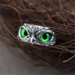 OCELOVÝ PRSTEN SOVA Green eyes  