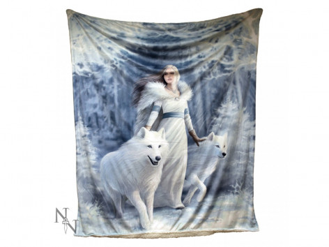 Huňatá Deka/přehoz s vlkem Winter Guardians  