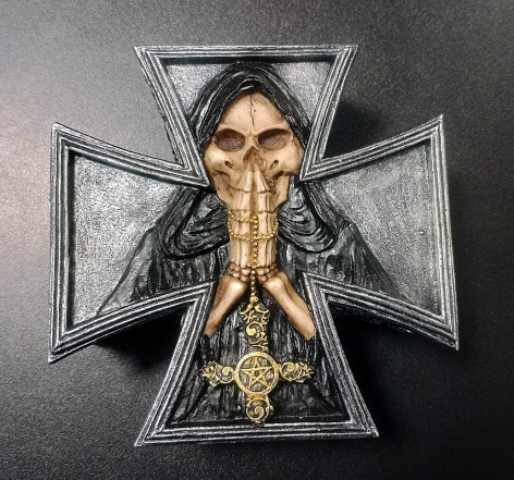 Krabička na cetky - šperkovnice IRON CROSS SKULL  
