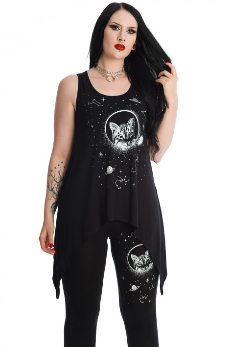Dámský gothic top SPACE CAT  