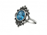 Prsten chirurgická ocel Blue Topaz Flowers  